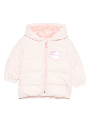 Billieblush logo-patch padded jacket