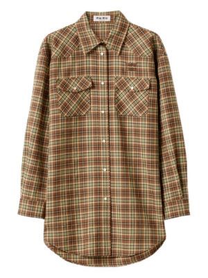 Miu Miu plaid snap-fastening shirt