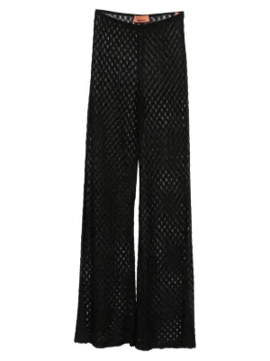 Missoni crochet-knit sheer trousers
