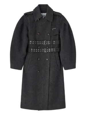 GANNI wool trench coat