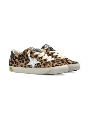 Golden Goose Kids Super-star Classic With List leopard-pattern trainers
