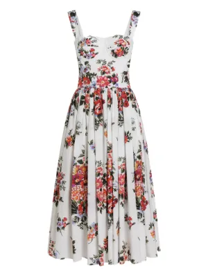 Dolce & Gabbana floral bouquet-print midi dress