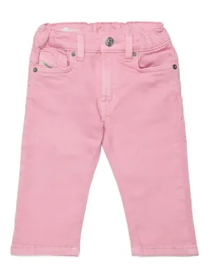 Diesel Kids logo-patch cotton jeans