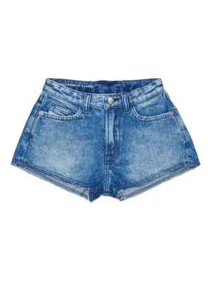 Diesel Kids Plaffy frayed denim shorts