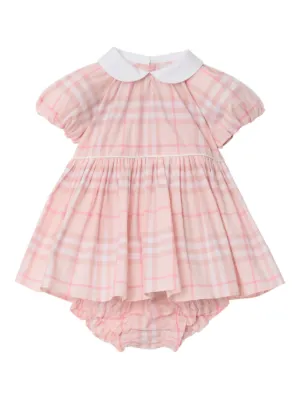 Burberry Kids checked peter-pan-collar dress set (set of two)