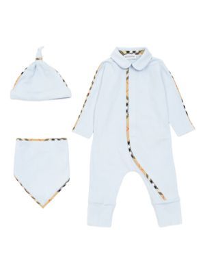 Burberry Kids check-detail babygrow set