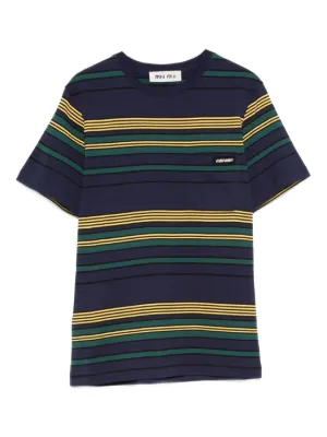 Miu Miu striped pocket T-shirt