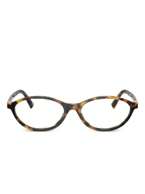 Miu Miu logo-detail oval-frame glasses