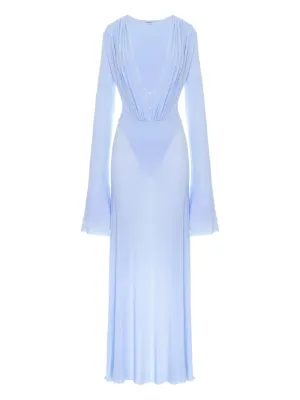 MANUR&Iacute; Suki long-sleeve draped dress