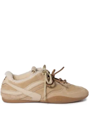 Miu Miu shearling-lined suede sneakers