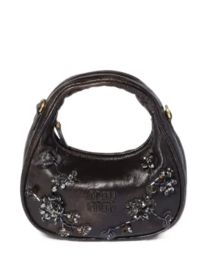 Miu Miu Wander embroidered leather mini-bag