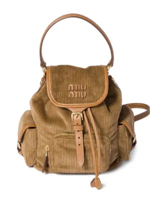 Miu Miu medium corduroy cotton backpack