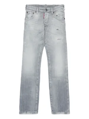 DSQUARED2 KIDS five-pocket logo-patch jeans