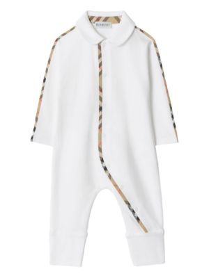 Burberry Kids Check-trim jumpsuit