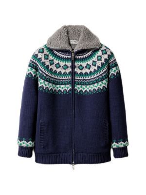 Miu Miu wool and fleece cardigan with zipper