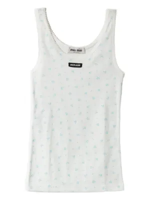 Miu Miu ribbed jersey tank top