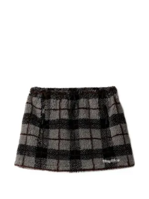Miu Miu checked teddy miniskirt