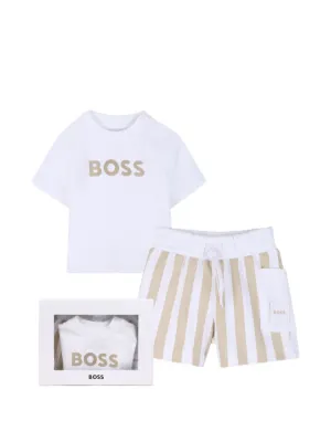 BOSS Kidswear striped pocket shorts set