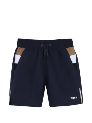BOSS Kidswear striped side panel swim shorts