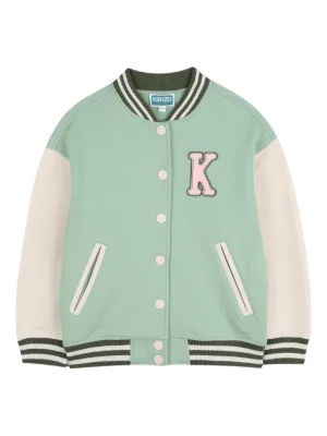 Kenzo Kids appliqu&eacute; striped bomber jacket