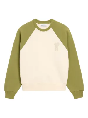 AMI Paris Ami De Coeur two-tone crochet sweater