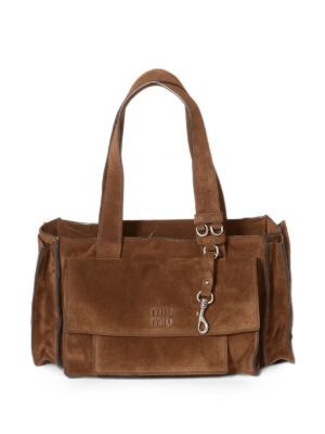Miu Miu Utilitaire suede shopping bag