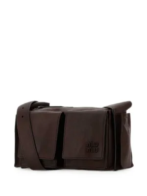 Miu Miu logo-embroidery shoulder bag