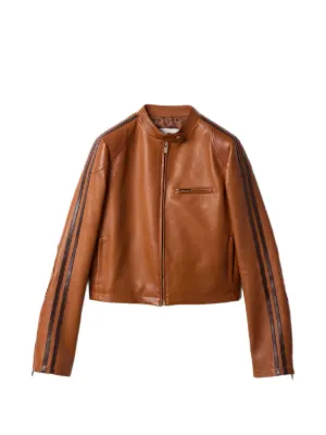 Miu Miu stand-up collar stripe jacket
