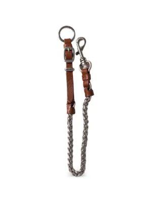 Miu Miu metal and leather key ring trick