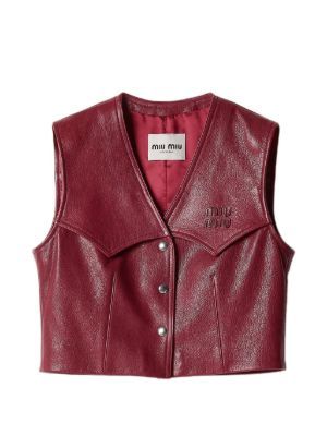 Miu Miu snap-button leather vest