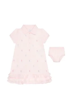 POLO RALPH LAUREN KIDS ruffled dress and bloomer set