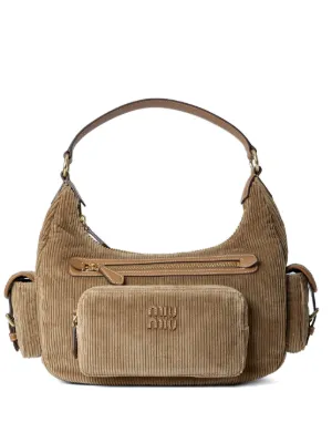 Miu Miu corduroy compartments shoulder bag