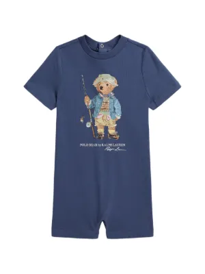 POLO RALPH LAUREN KIDS Polo Bear cotton romper