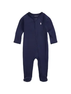 POLO RALPH LAUREN KIDS embroidered pony footed coverall