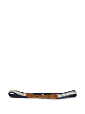Miu Miu leather and cotton crochet belt