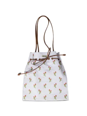 Miu Miu embroidered linen tote bag
