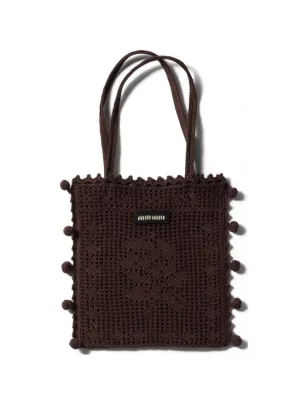 Miu Miu cotton crochet handbag