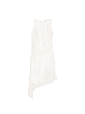 SANDRO lace-trim asymmetric midi dress
