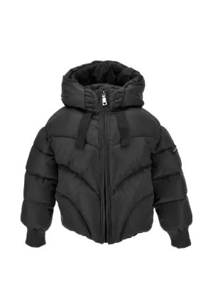 Monnalisa chevron-quilted hooded jacket