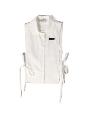 Miu Miu slubbed poplin side-tie shirt