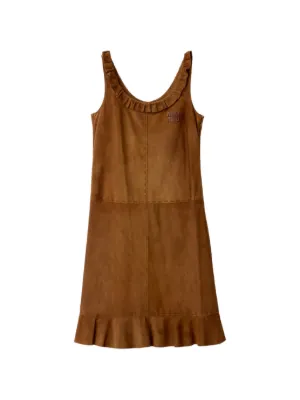 Miu Miu waxed suede dress