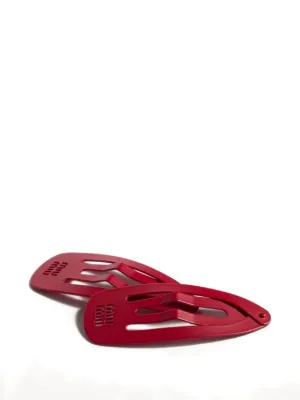 Miu Miu logo-perforated hair clips