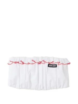 Miu Miu embroidered poplin bandeau top