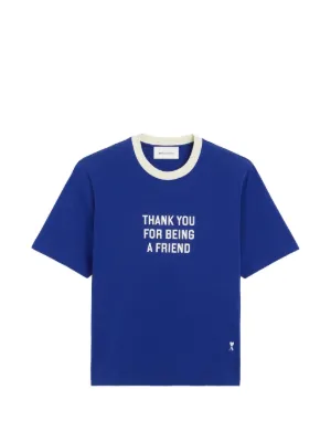 AMI Paris cotton Thank You For Being A Friend T-shirt