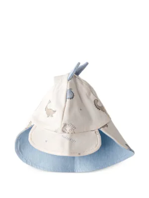 Andywawa dinosaur-print flap cap