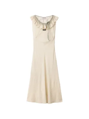 Miu Miu embroidered marocain crepe dress