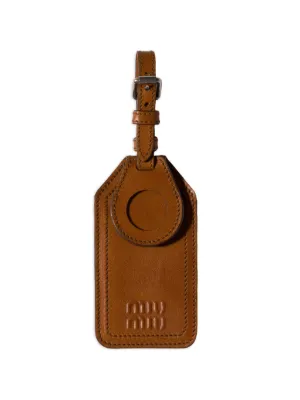 Miu Miu leather name tag charm