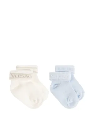 Versace Kids logo-intarsia ribbed socks