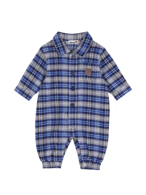 Timberland Kids check-pattern cotton jumpsuit