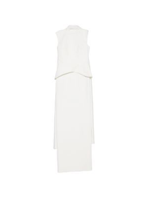 Solace London Annie peplum-waist draped-panel maxi dress